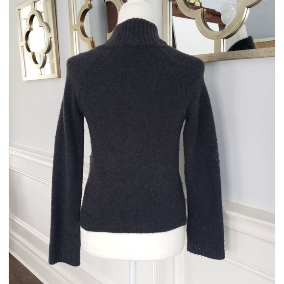 Anthropologie XS Faux Wrap Soft Alpaca Wool Surplice VNeck Collar Grey Sweater - Picture 3 of 16